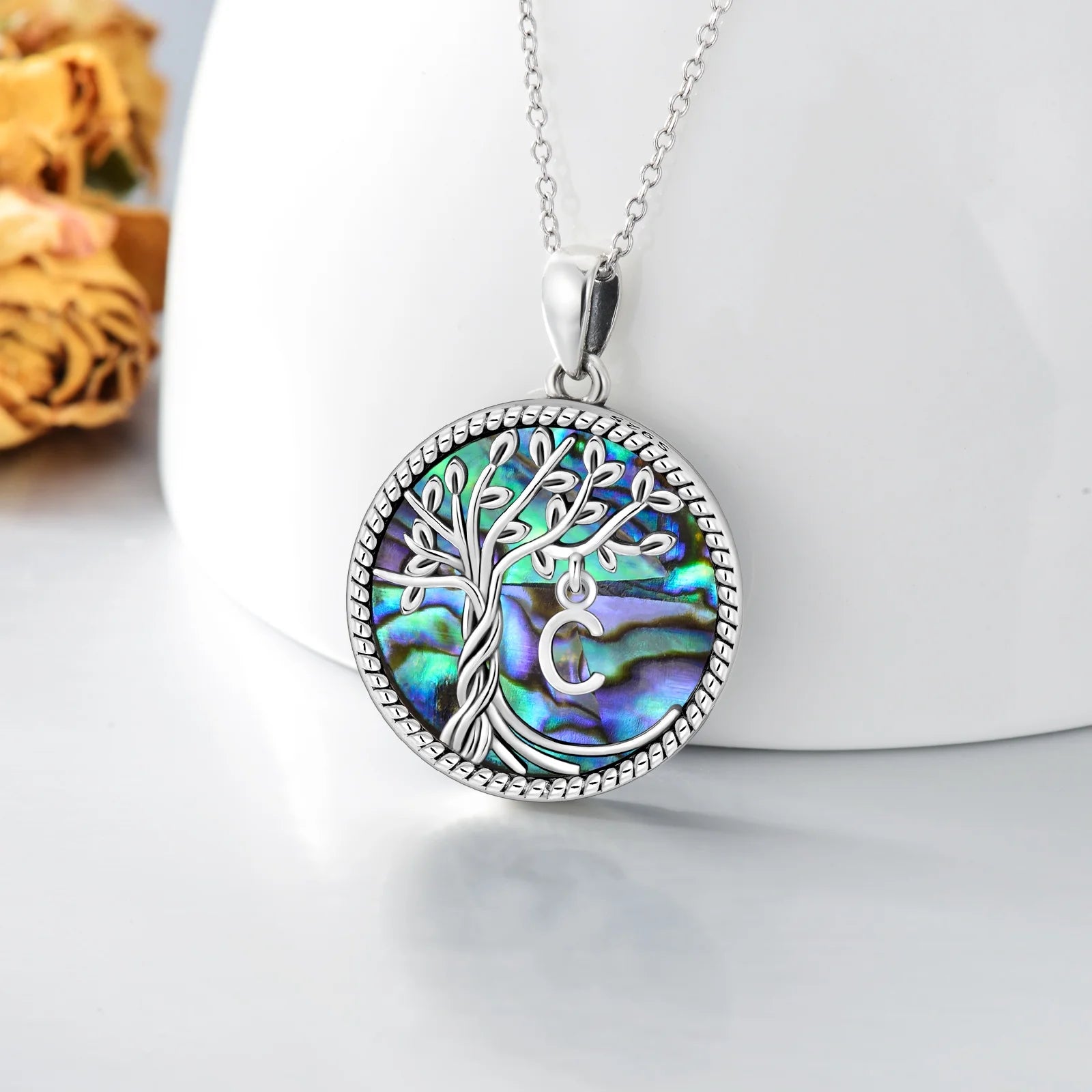 Graduation Gifts for Her Tree of Life Necklace S925 Sterling Silver Initial Y Letter Blue Crystal Pendant Necklace Jewelry Gifts for Women Wife Girlfriend Sister Mom Birthday Graduation