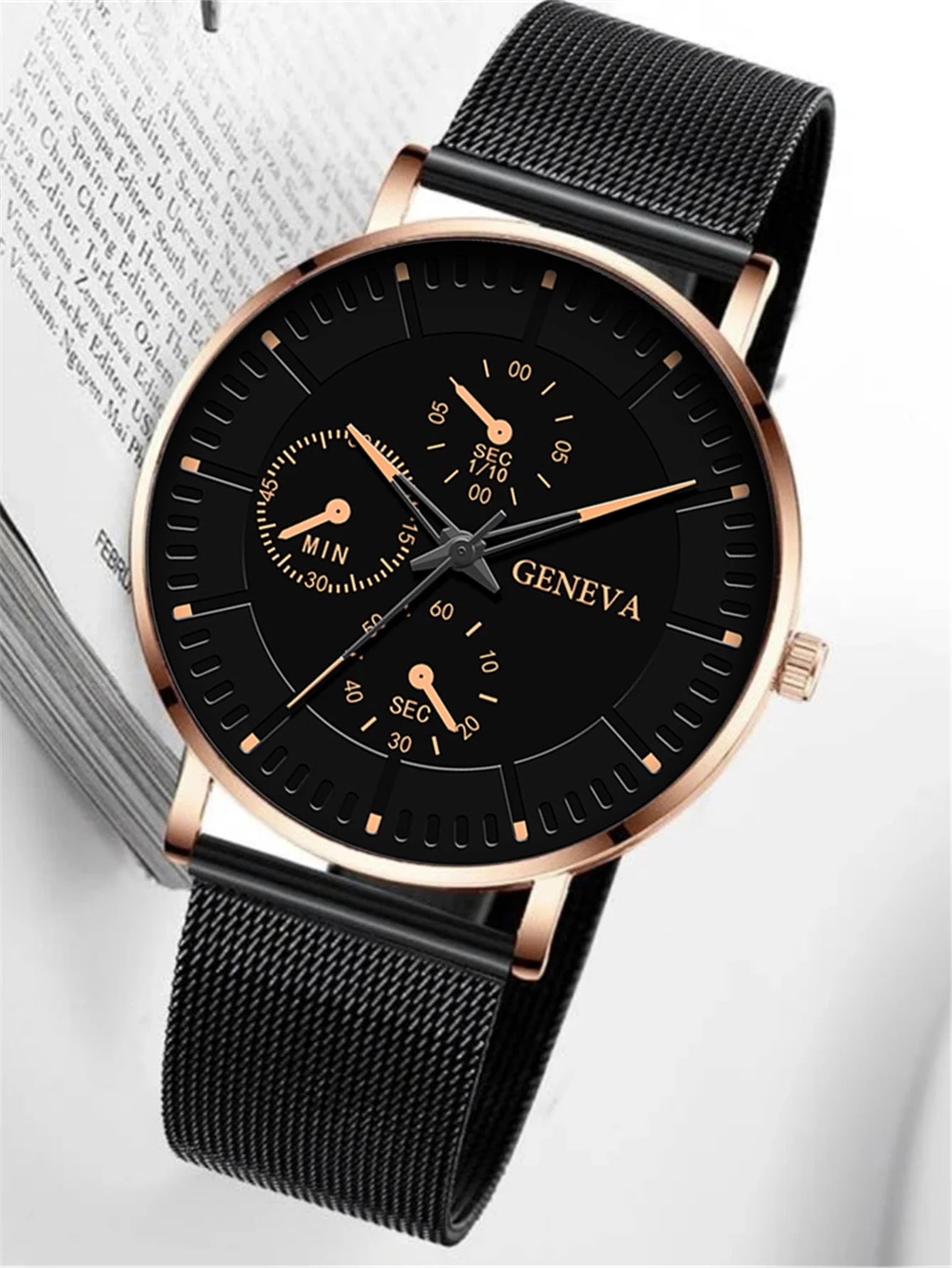 New Men Fashion Simple Watch Male Commerce Watch Steel Mesh Sports Wristwatches Men'S Watch Quartz Simple Casual Watch For