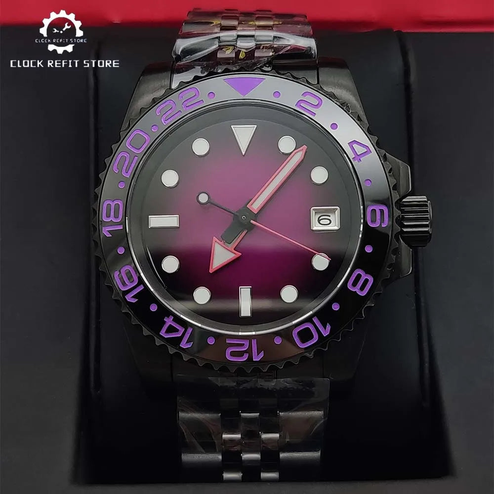 Men'S Watch Automatic Mechanical Watch NH35 Movement Sapphire Glass Waterproof Crown Black Fashion Watch