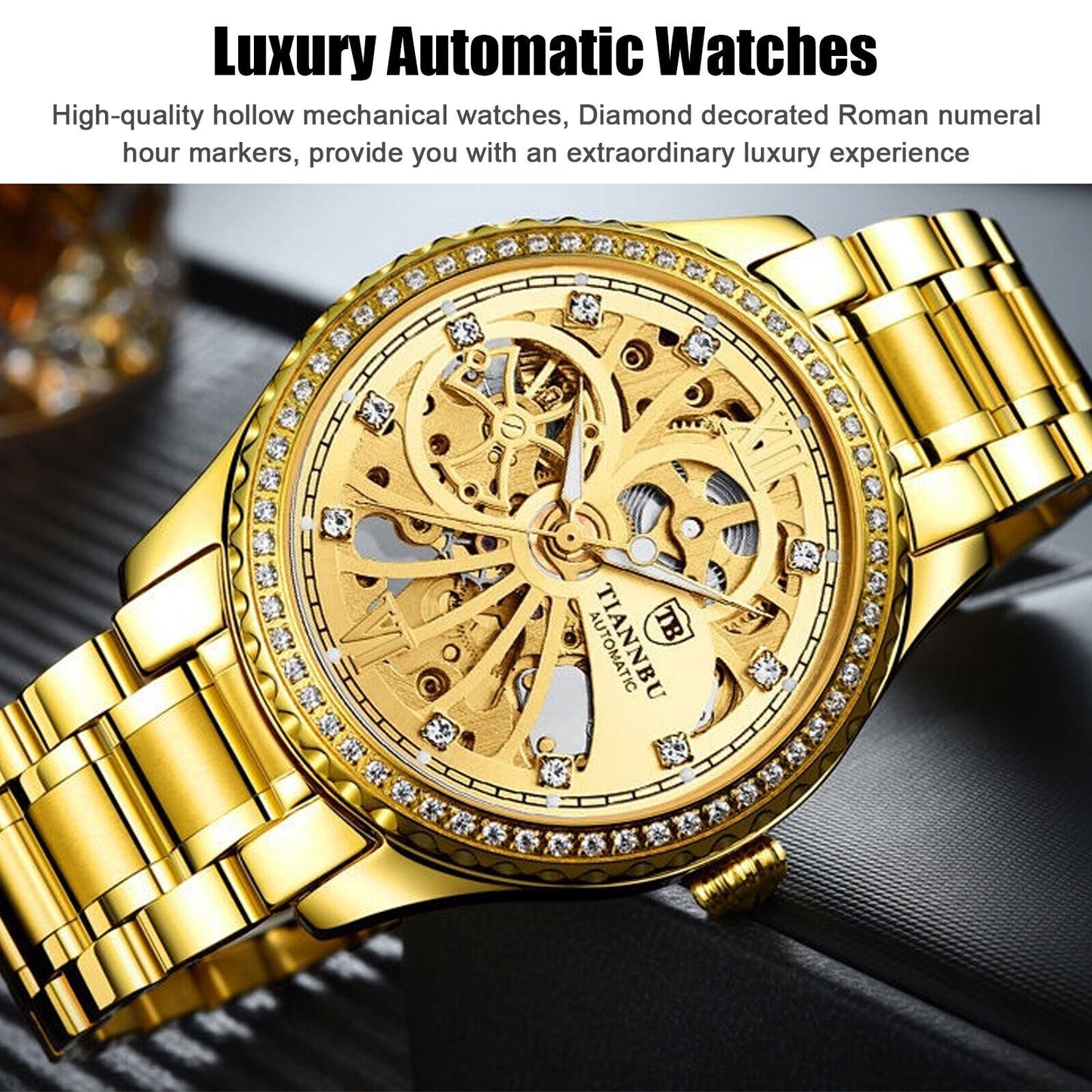 Waterproof Men'S Women Luxury Automatic Mechanical Classic Stainless Steel Watch