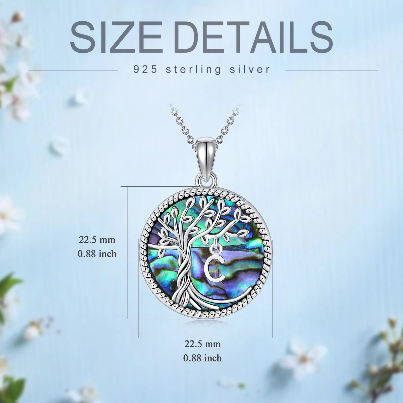 Graduation Gifts for Her Tree of Life Necklace S925 Sterling Silver Initial Y Letter Blue Crystal Pendant Necklace Jewelry Gifts for Women Wife Girlfriend Sister Mom Birthday Graduation